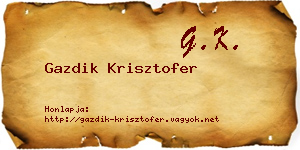Gazdik Krisztofer névjegykártya