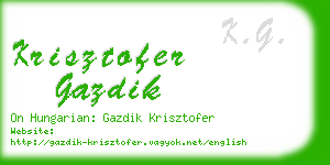 krisztofer gazdik business card